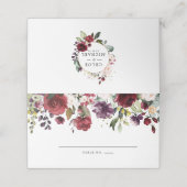 Rosa Lila Blume Platzkarte (Außenseite Aufgefaltet)