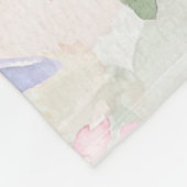 Rosa lila Blumen Aquarellfarben Monogramm Fleecedecke (Ecke)