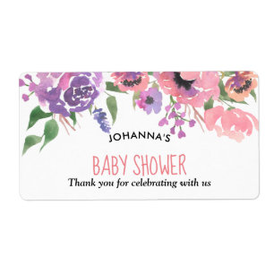 Rosa lila Blumen Baby-Dusche danken Ihnen