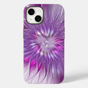 Rosa lila Blumen-Passion-Abstrakt-Fraktal-Kunst Case-Mate iPhone 14 Hülle
