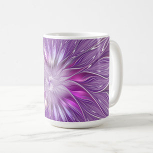 Rosa lila Blumen-Passion-Abstrakt-Fraktal-Kunst Kaffeetasse