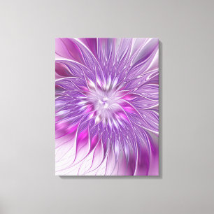 Rosa lila Blumen-Passion-Abstrakte-Fraktal-Kunst Leinwanddruck