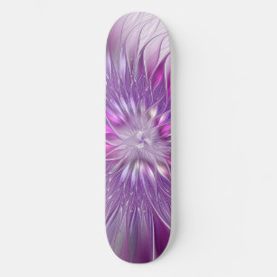 Rosa lila Blumen-Passion-Abstraktes Fraktal-Kunstw Skateboard