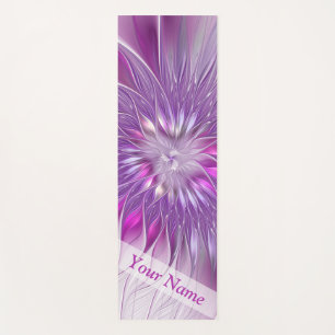 Rosa lila Blumen-Passion-Abstraktes Fraktal Name Yogamatte