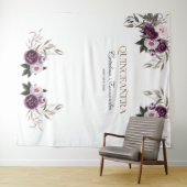 Rosa Lila Blumen Rose Gold QUINCEAÑERA Prop. Wandteppich (Beispiel (Horizontal))