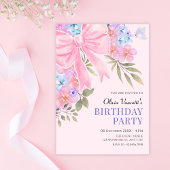 Rosa lila Blumenbogen Geburtstag Einladung