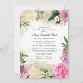 Rosa Lila Blumenfeier Einladung (Vorderseite)