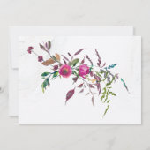 Rosa Lila Blumengarten Christliche Hochzeit Einladung (Rückseite)