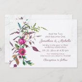 Rosa Lila Blumengarten Christliche Hochzeit Einladung (Vorne/Hinten)