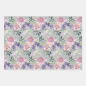 Rosa Lila Blumengarten Geschenkpapier Set (Vorderseite 3)