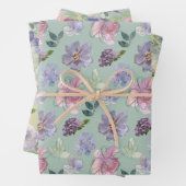 Rosa Lila Blumengarten Geschenkpapier Set (Beispiel)