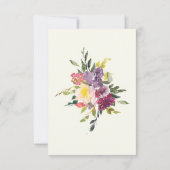 Rosa Lila Blumengrün Wasserfarben Hochzeit RSV RSVP Karte (Rückseite)