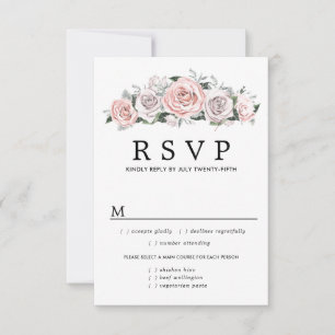 Rosa Lila Blumenkarte, RSVP-Karte, Optionen zum Es RSVP Karte