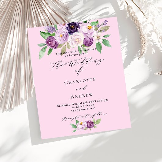 Rosa lila Blumenladen zum Hochzeitsfeiern