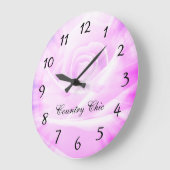 Rosa lila Blumenland Chicentwurf Große Wanduhr (Winkel)