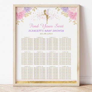 Rosa Lila Blumenmatte Kinderdusche Poster