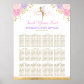 Rosa Lila Blumenmatte Kinderdusche Poster (Vorne)