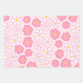 Rosa Lila Blumenmuster Geschenkpapier Set (Vorderseite 3)