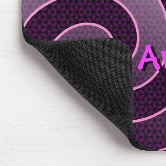 Rosa Lila Blumenspirale Personalisierte Mousepad (Ecke)