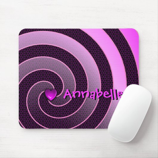 Rosa Lila Blumenspirale Personalisierte Mousepad (Mit Mouse)