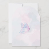 Rosa lila Blumenwasserfarbe Babydusche Einladung (Rückseite)