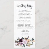 Rosa Lila Blumenzeremonie Programm (Rückseite)