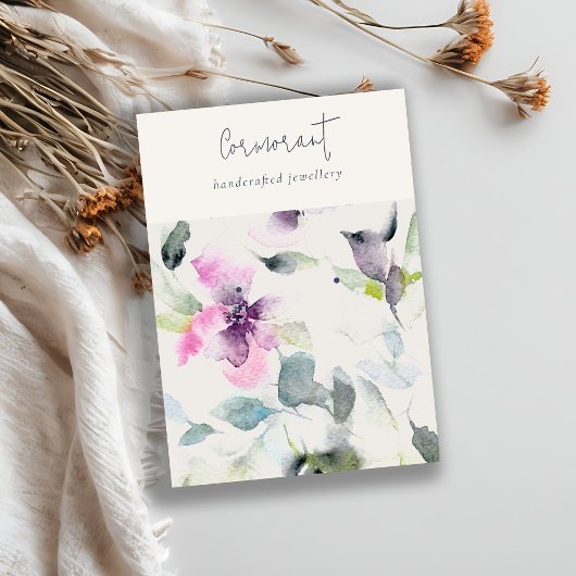 Rosa Lila Blumenzitzer Visitenkarte
