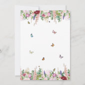 Rosa Lila Blüten und Schmetterlinge | 16. Geburtst Einladung (Rückseite)