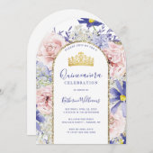 Rosa Lila Blütengrabkirche Einladung (Vorne/Hinten)