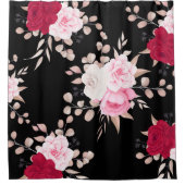 Rosa lila Blütenpracht Duschvorhang (Vorderseite)