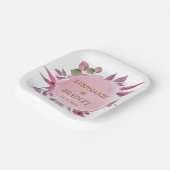 Rosa Lila botanisches Elegantes Ambiente Moderne H Pappteller (Gewinkelt)