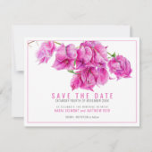 Rosa lila Bougainvillea Hochzeit Save The Date (Vorderseite)