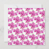 Rosa lila Bougainvillea Hochzeit Save The Date (Rückseite)