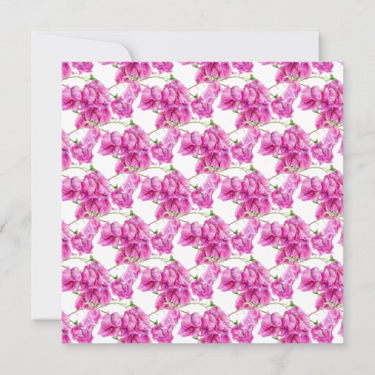 Rosa lila Bougainvillea Hochzeit Save The Date (Rückseite)