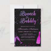 Rosa - Lila Brunch & Bubbly Brautparty Einladung (Vorderseite)