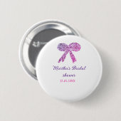 Rosa lila Bugfunkel Glitzer Brautparty Button (Vorne & Hinten)