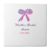 Rosa lila Bugfunkel Glitzer Brautparty Fliese (Vorderseite)