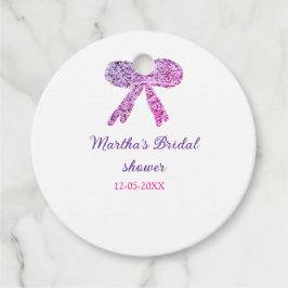 Rosa lila Bugfunkel Glitzer Brautparty Geschenkanhänger