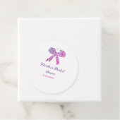 Rosa lila Bugfunkel Glitzer Brautparty Geschenkanhänger (Beispiel)