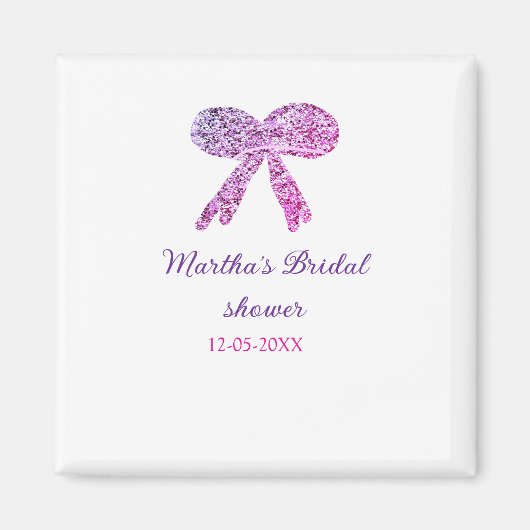 Rosa lila Bugfunkel Glitzer Brautparty Magnet (Vorne)