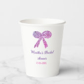 Rosa lila Bugfunkel Glitzer Brautparty Pappbecher (Rückseite)