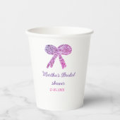 Rosa lila Bugfunkel Glitzer Brautparty Pappbecher (Vorderseite)