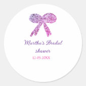 Rosa lila Bugfunkel Glitzer Brautparty Runder Aufkleber (Vorderseite)