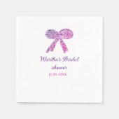 Rosa lila Bugfunkel Glitzer Brautparty Serviette (Vorderseite)