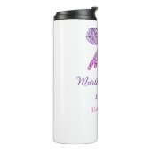 Rosa lila Bugfunkel Glitzer Brautparty Thermosbecher (Nach links gedreht)