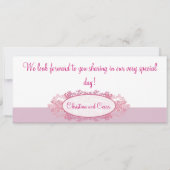 Rosa/Lila Chinesischer Boarding Hochzeit Einladung (Rückseite)