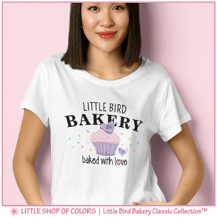 Rosa Lila Cupcake Individuell gestaltete Bäckerei T-Shirt