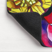 Rosa lila Dahlia Blume Aquarell abstrakte Kunst Mousepad (Ecke)