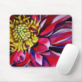 Rosa lila Dahlia Blume Aquarell abstrakte Kunst Mousepad (Mit Mouse)