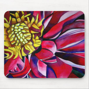 Rosa lila Dahlia Blume Aquarell abstrakte Kunst Mousepad